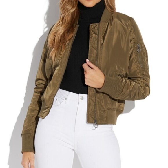 Timing Army Green Handmade Patched Bomber Jacket - Picture 3 of 15